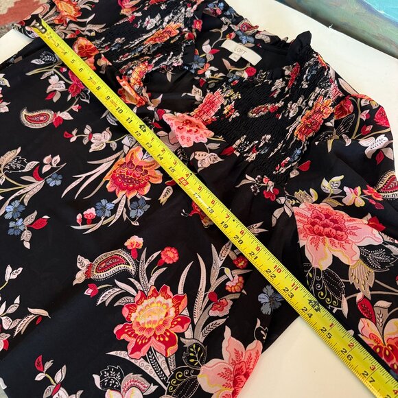 Ann Taylor Loft Floral Blouse Smocked Boho Size Large Read Description - Picture 6 of 9